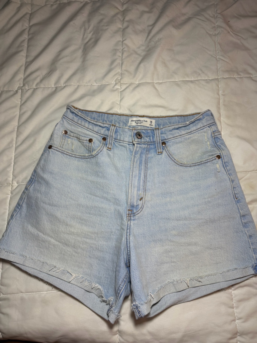 Abercrombie & Fitch Light Wash Denim Cutoff Shorts